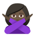 🙅🏿‍♀️ woman gesturing NO: dark skin tone display on JoyPixels